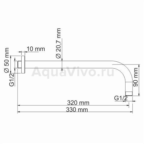 Кронштейн для душа WasserKRAFT A097, цвет хром