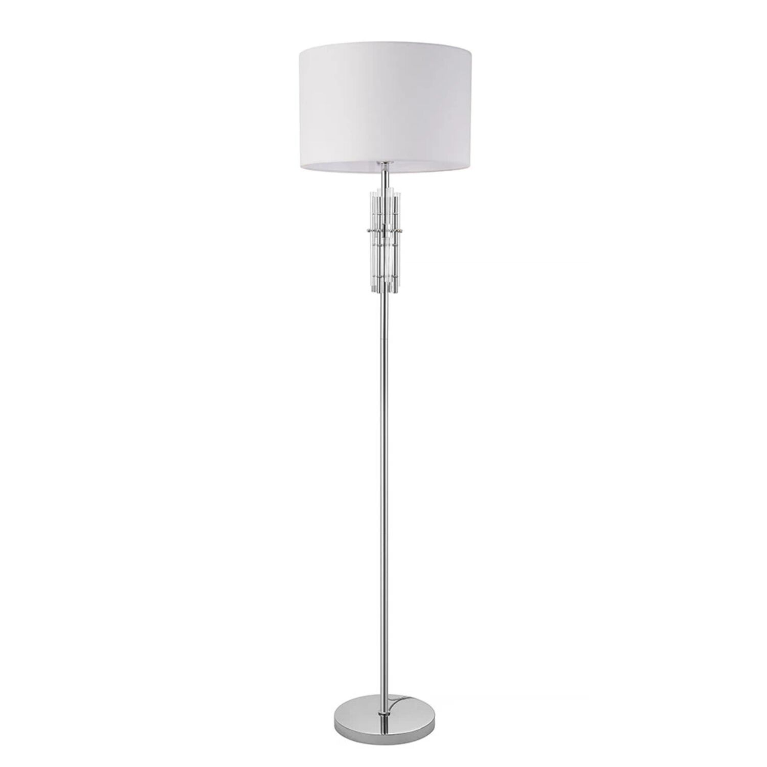 Торшер Arte Lamp Taygeta A4097PN-1CC, арматура хром, плафон ткань белая