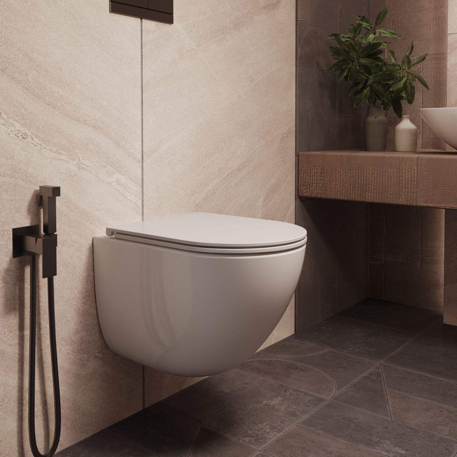 Унитаз Vincea Bien VT1-56TFS подвесной, безободковый, смыв Торнадо, с сиденьем микролифт, цвет белый - фото 1