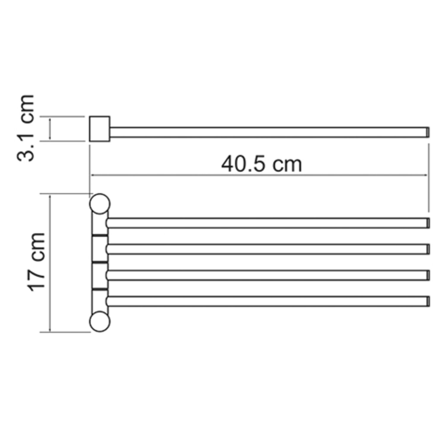 Полотенцедержатель WasserKRAFT K-1034GUN Black, четверной, цвет оружейная сталь