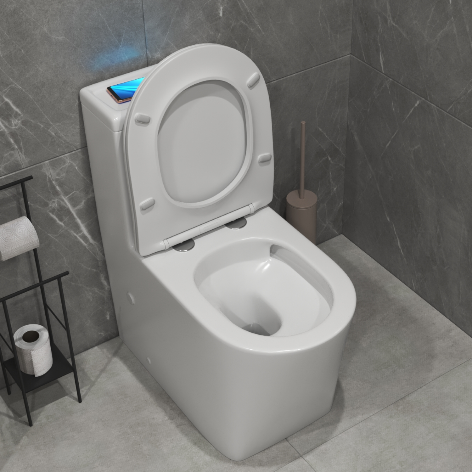 Унитаз-моноблок Joki Royal T JK86472103 напольный, безободковый, смыв Торнадо, с сиденьем микролифт, цвет белый