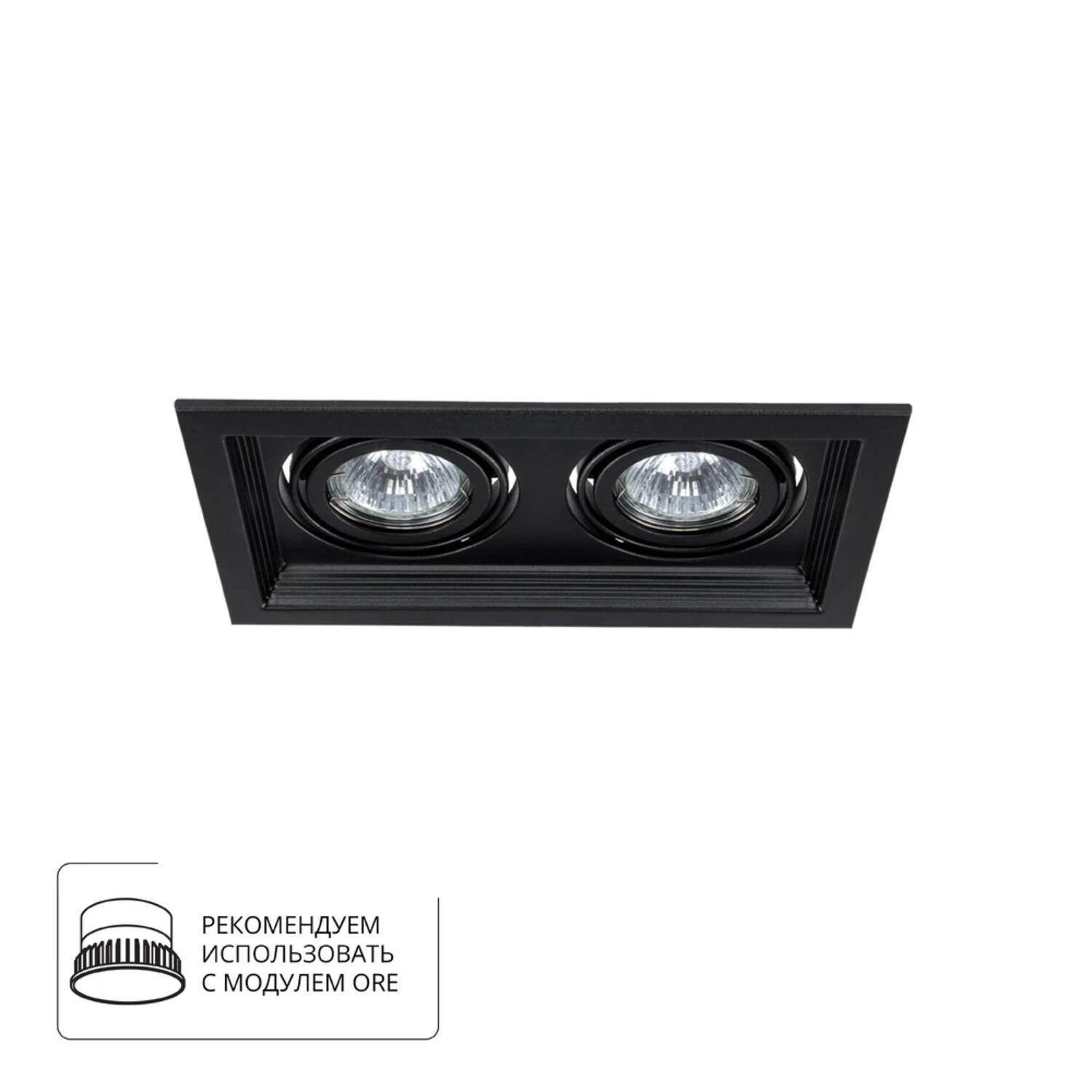 Точечный встраиваемый светильник Arte Lamp Canis A6661PL-2BK, арматура черный 