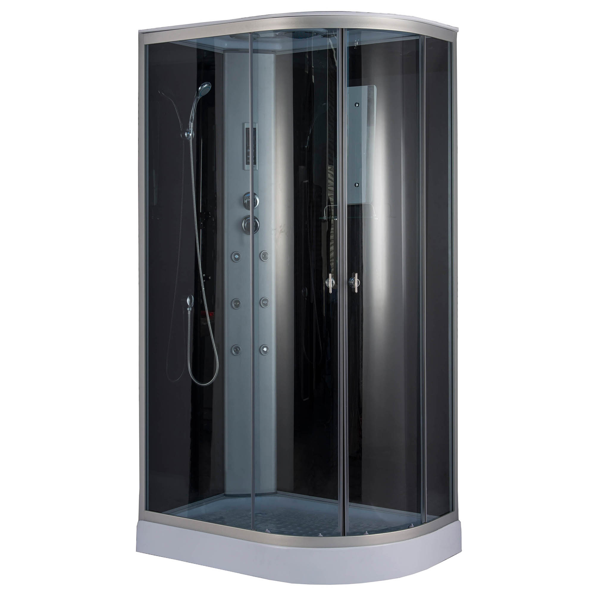 Душевая кабина Niagara Classic NG-3513-14 L 120х80, левая, стекло тонированное, профиль серебро, с крышей, с гидромассажем, с пультом управления - фото 1