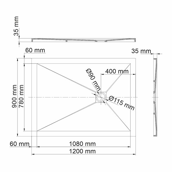 Поддон для душа WasserKRAFT Aller 10T07 120x90, искусственный камень, цвет слоновая кость - фото 1