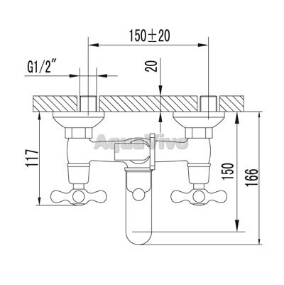 Смеситель Lemark Standard LM2102C для ванны - фото 1