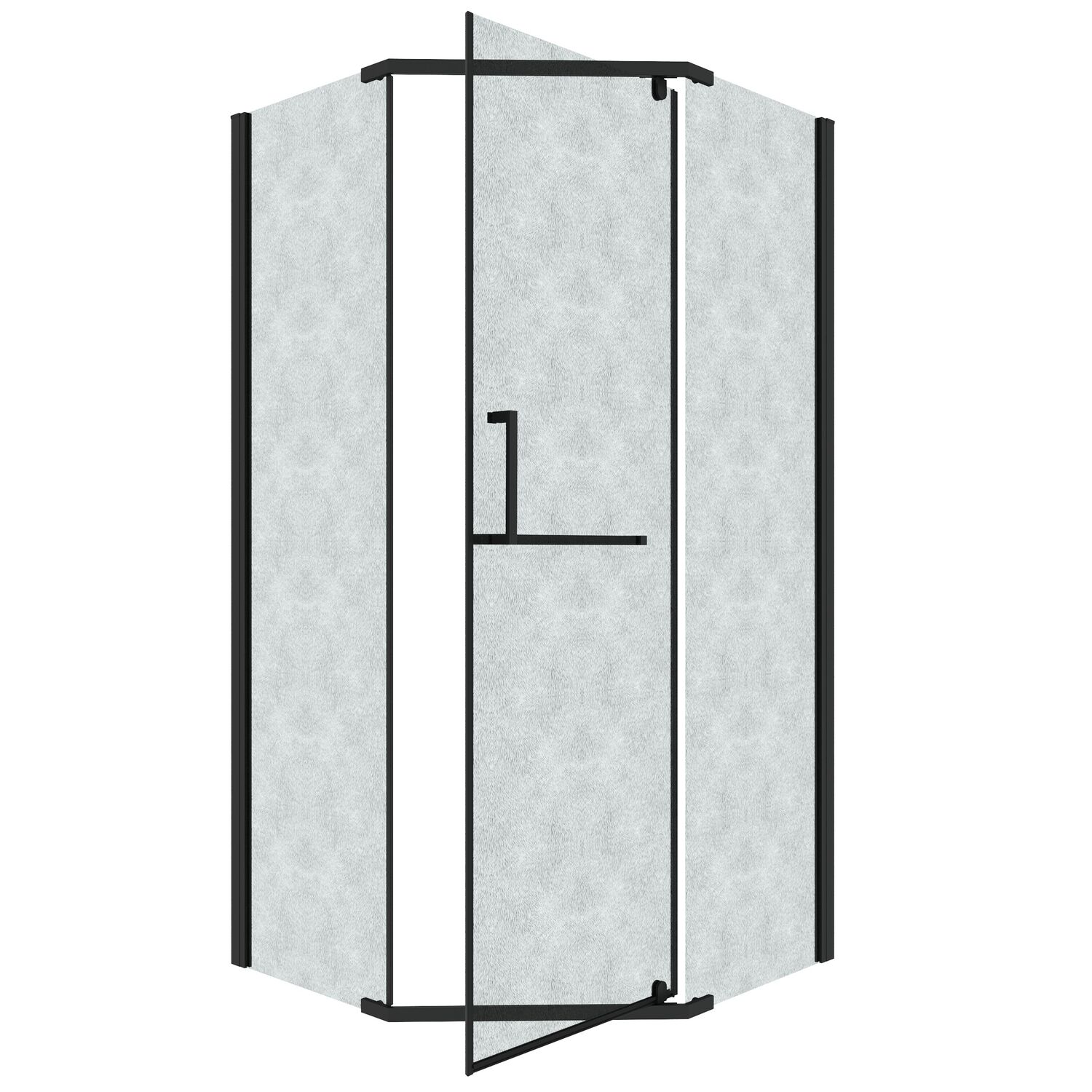 Душевой уголок Grossman Pragma 302.K33.03.1010.21.02 100х100, стекло шиншилла, профиль черный матовый