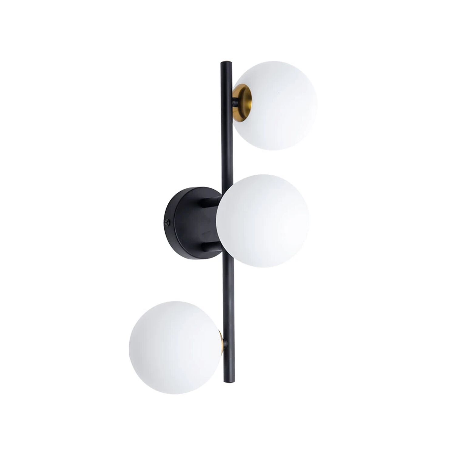 Настенно-потолочный светильник Arte Lamp Gemini A2243PL-3BK, арматура черный, плафон стекло белое