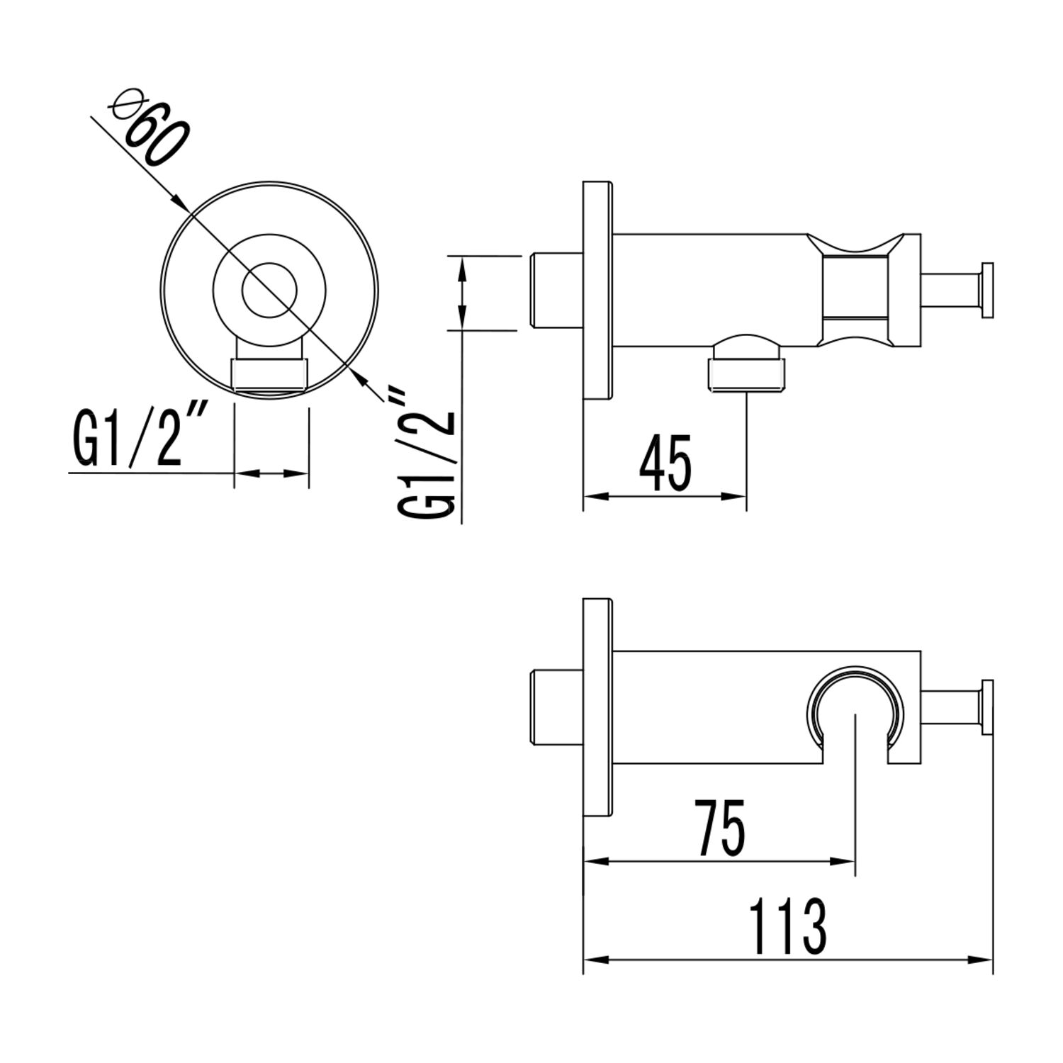 Подключение шланга Lemark LM3785GM, с держателем для душа, цвет графит - фото 1