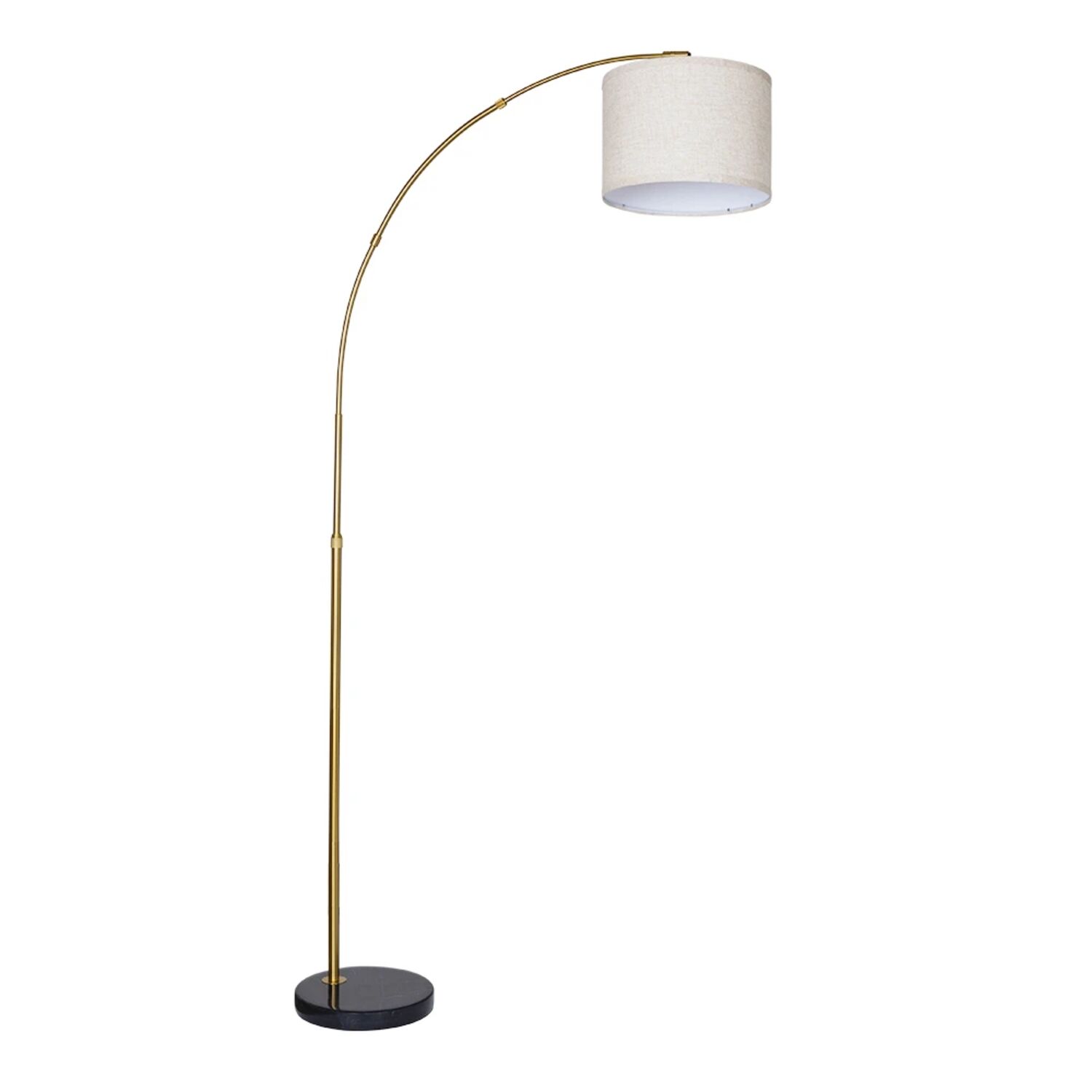 Торшер Arte Lamp Paolo A4060PN-1PB, арматура полированная медь, плафон ткань бежевая
