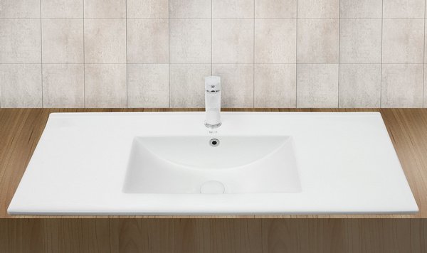 Раковина Weltwasser SK Deilbach 7517-100 встраиваемая, 102x40 см, цвет белый глянец - фото 1