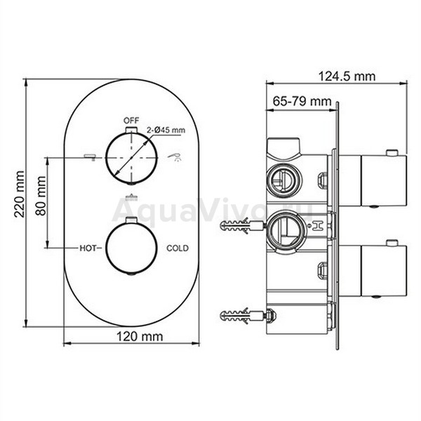 Смеситель WasserKRAFT Berkel 4844 Thermo для ванны и душа, термостатический, цвет хром