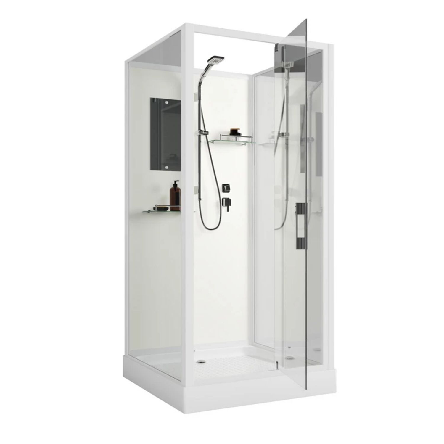 Душевая кабина Niagara Standart ST100/15Q/BK 100х100, стекло прозрачное, профиль белый, без крыши