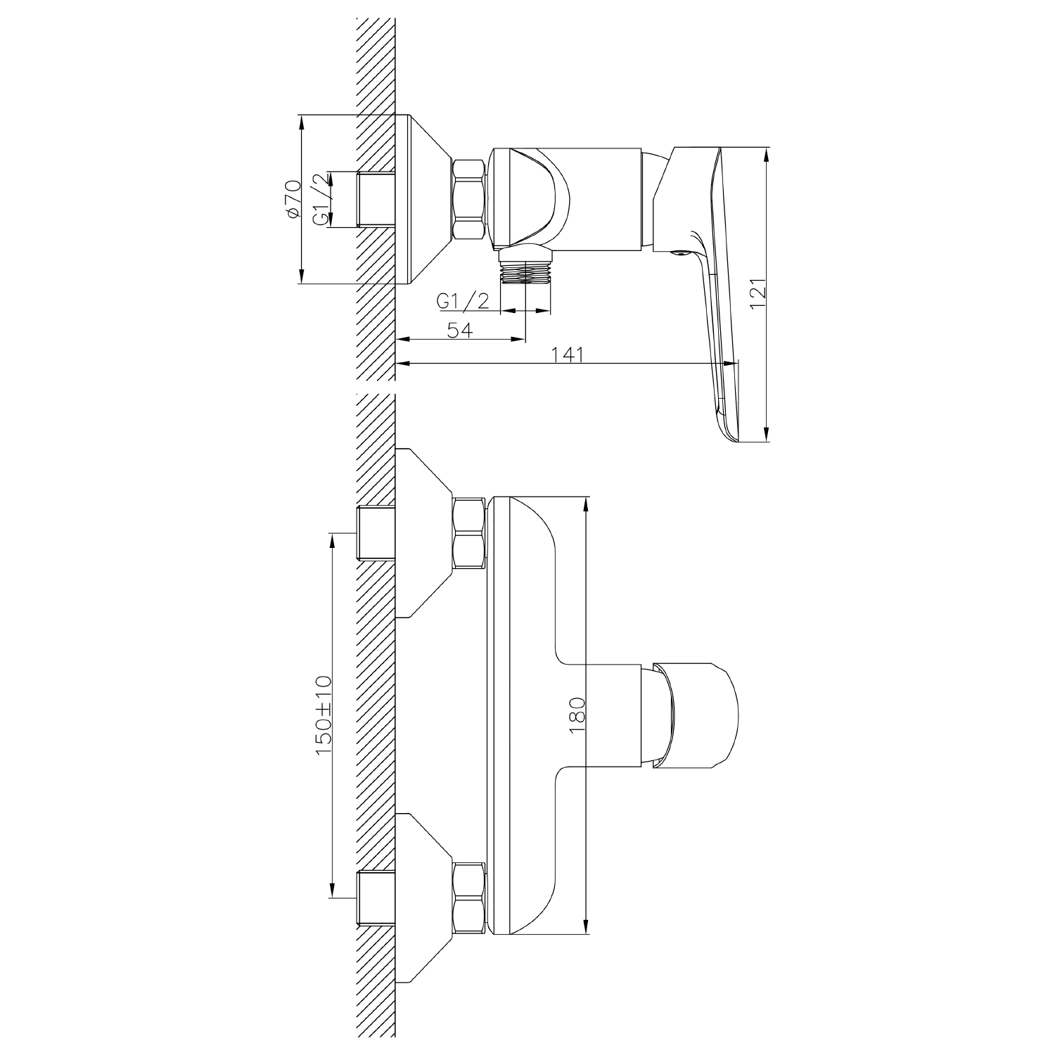 Смеситель Mixline ML29-07 550773 для душа, цвет хром - фото 1