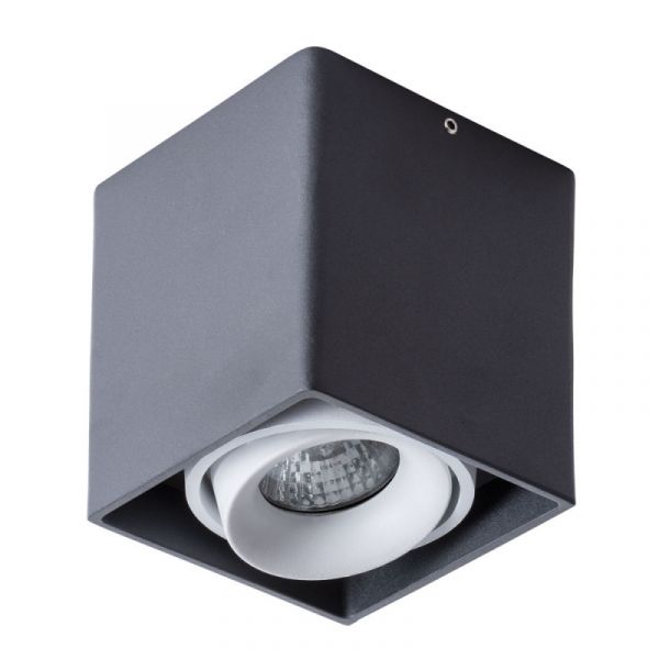 Точечный светильник Arte Lamp Pictor A5654PL-1BK, арматура цвет черный, плафон/абажур металл, цвет белый/черный