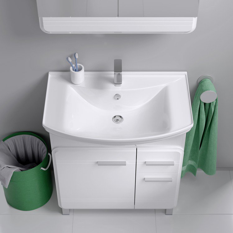 Мебель для ванной Aqwella Корсика 75, цвет белый - фото 1