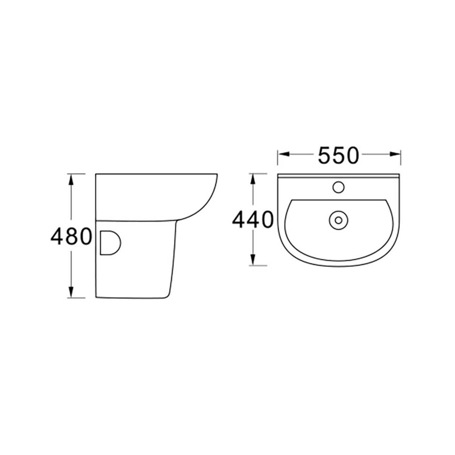 Полупьедестал Акватек AQ5421-00 для раковины, цвет белый - фото 1