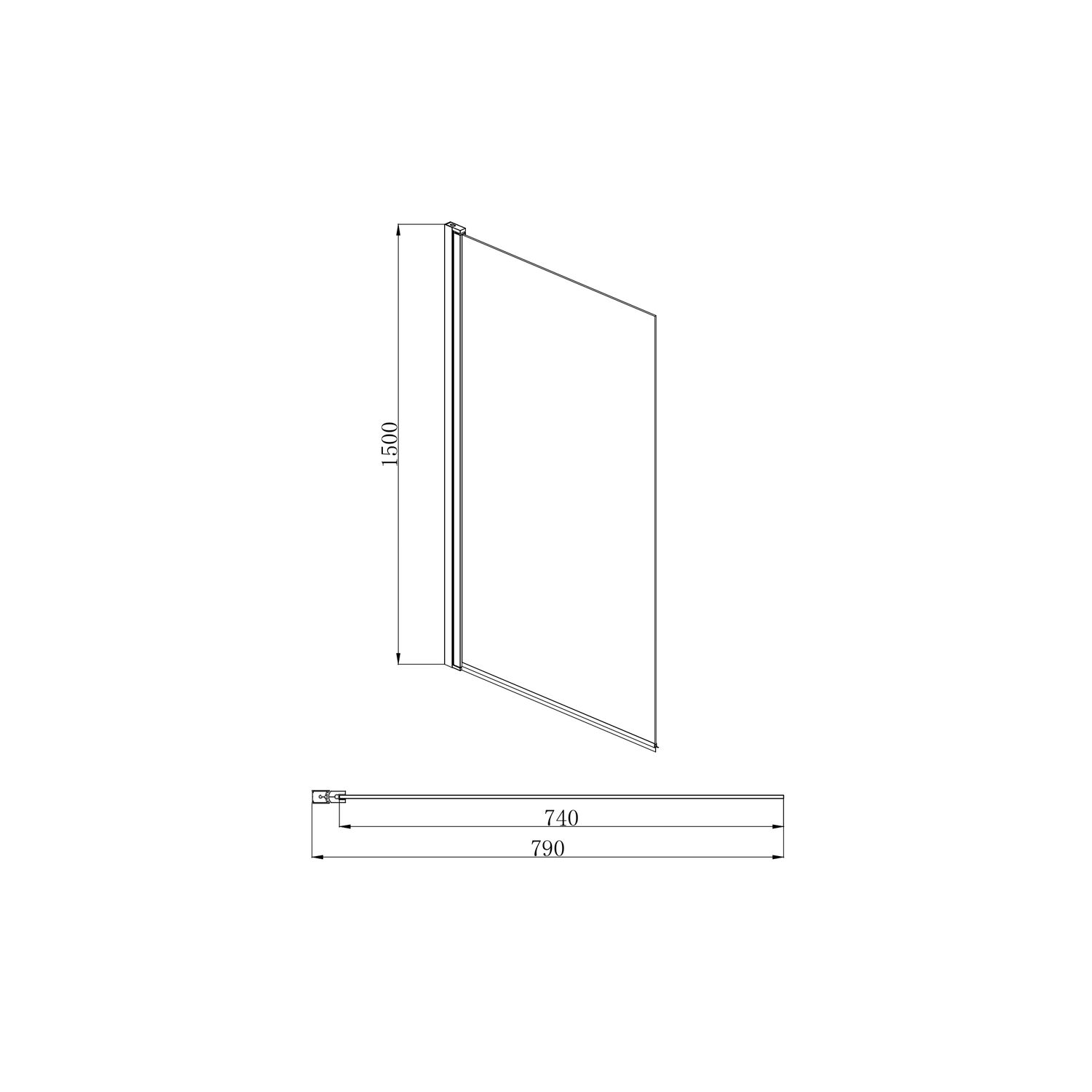 Шторка на ванну Акватек Дельта AQ DEL SBA 08015GM 80x150, стекло прозрачное, профиль оружейная сталь - фото 1