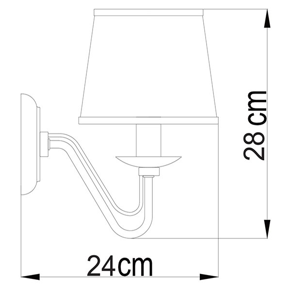 Бра Arte Lamp Aurora A1150AP-1CC, арматура хром, плафон ткань белая, 17х24 см