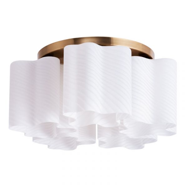 Потолочная люстра Arte Lamp Serenata A3459PL-5AB, арматура цвет бронза, плафон/абажур стекло, цвет белый