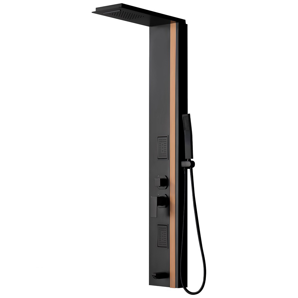 Душевая панель CeruttiSPA Rosanna CT10400, с гидромассажем, цвет черный