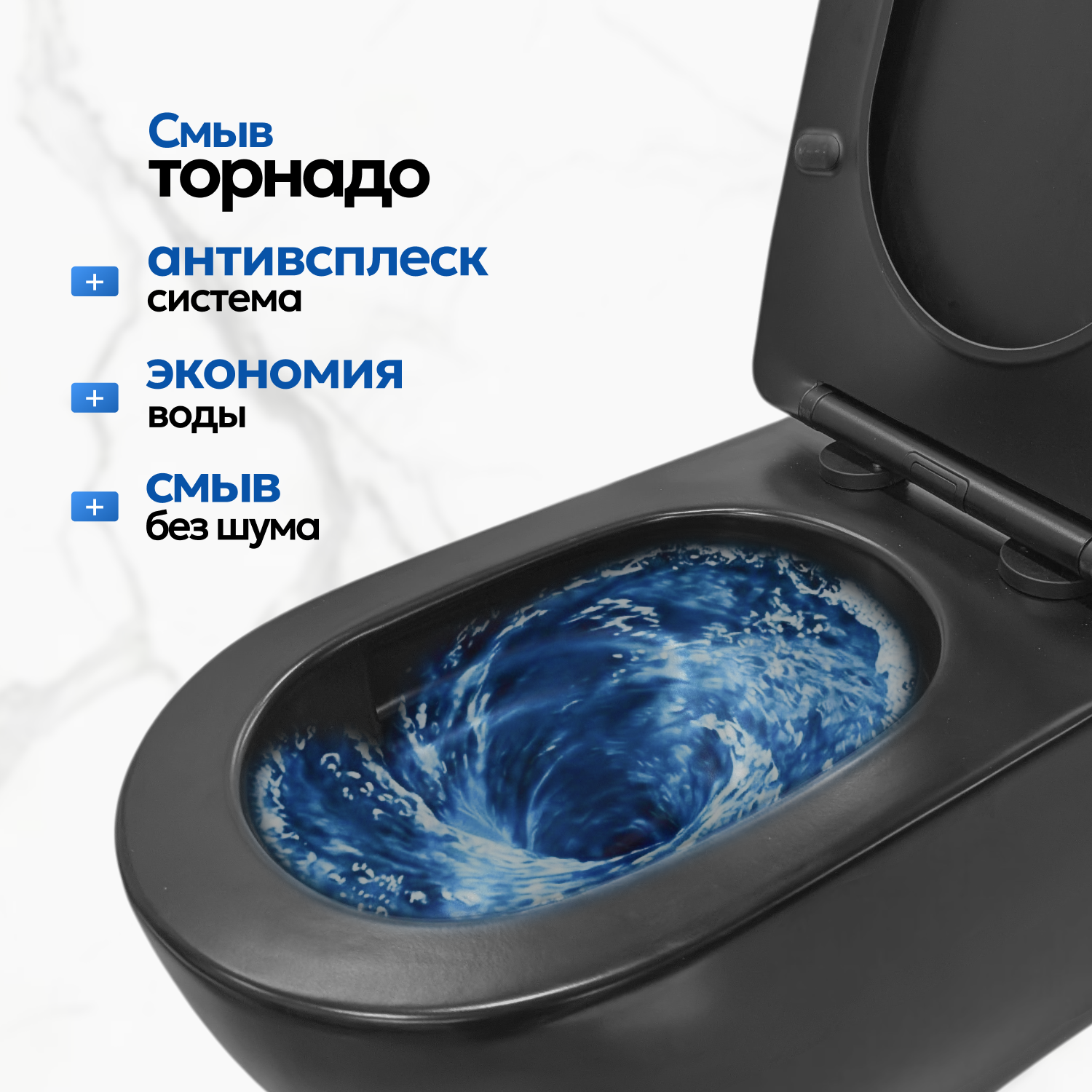 Комплект: Инсталляция AM.PM Pro I012704+Кнопка I047038 черная+JOKI Stella XL T JK5751039MB черный унитаз, смыв торнадо - фото 1