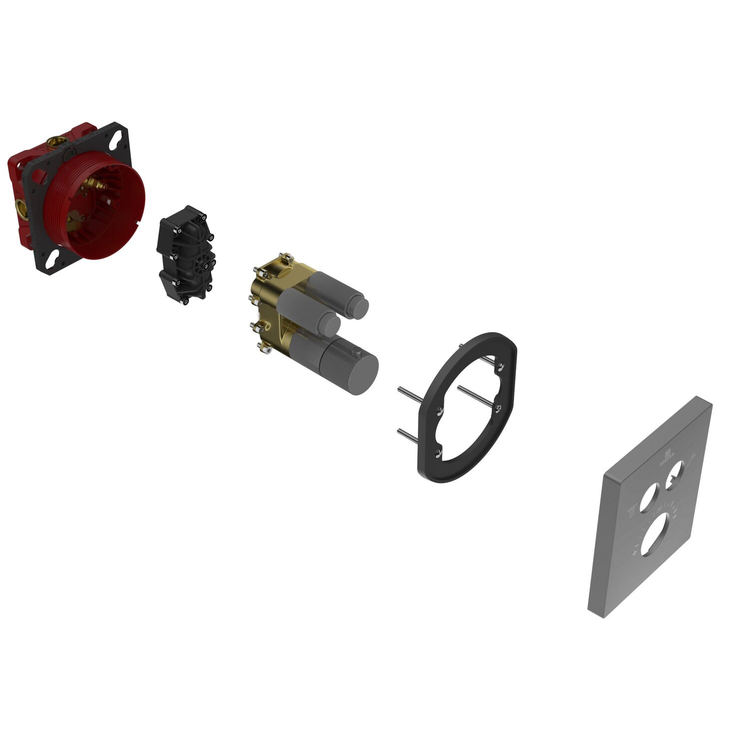 Смеситель Vincea VSCV-321T-MGM для ванны, встраиваемый, цвет вороненая сталь - фото 1