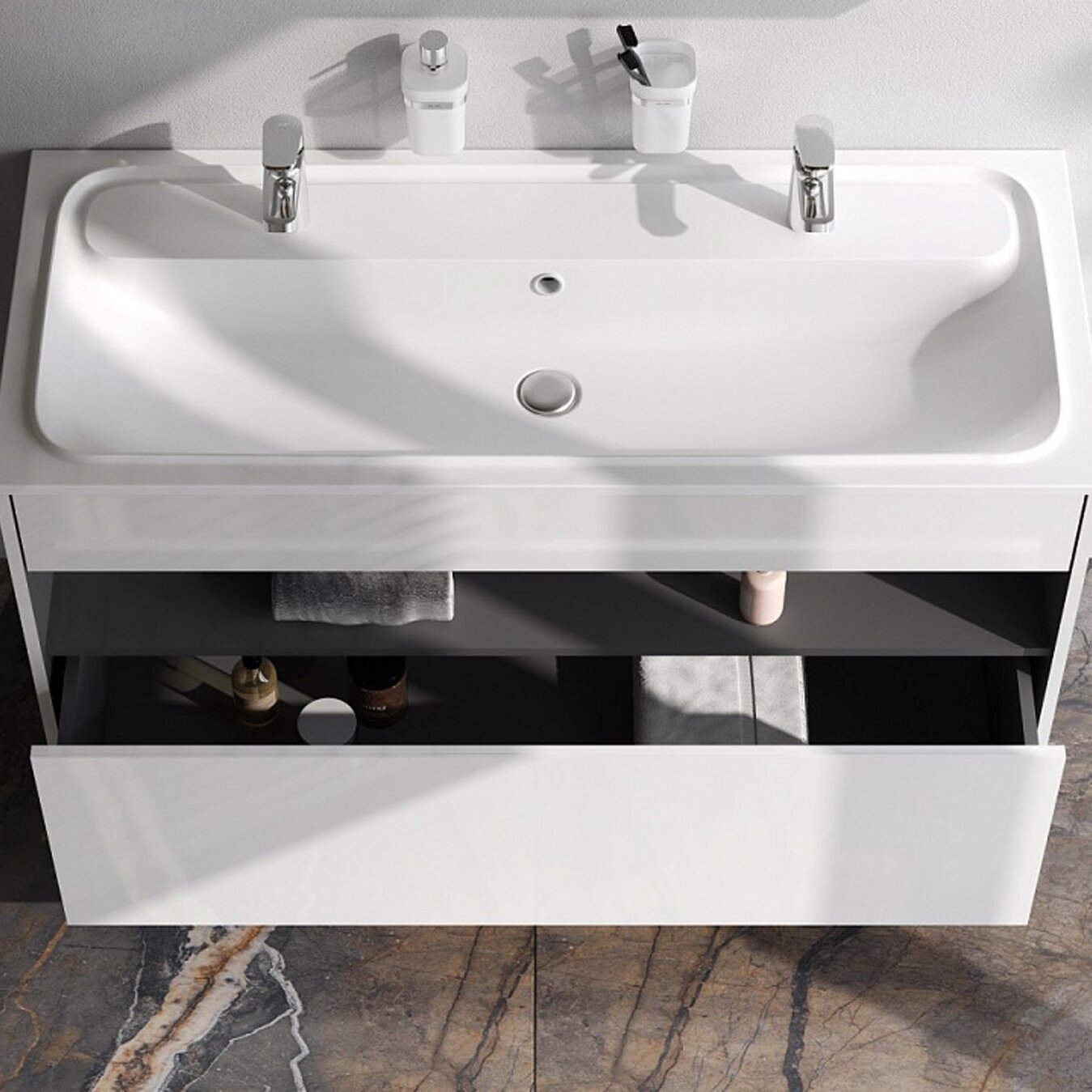 Тумба под раковину AM.PM Func 120, цвет белый глянец - фото 1