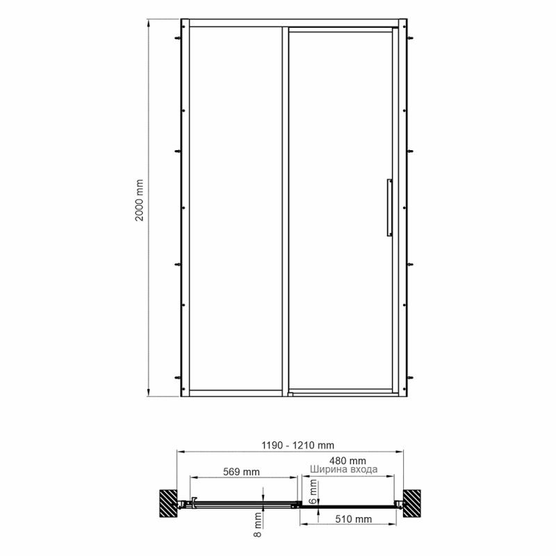 Душевая дверь WasserKRAFT Lopau WasserSchutz 32S05 L 120x200, левая, стекло прозрачное, профиль серебристый - фото 1