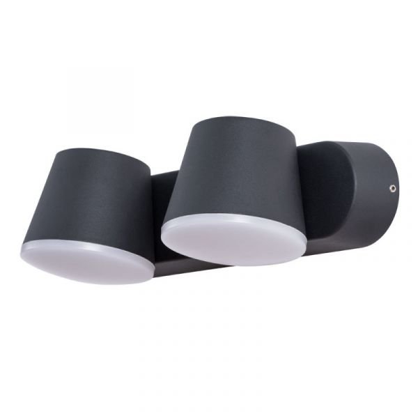 Настенный светильник Arte Lamp Chico A2212AL-2BK, арматура черный, плафоны металл / акрил белый / черный, 26х12 см