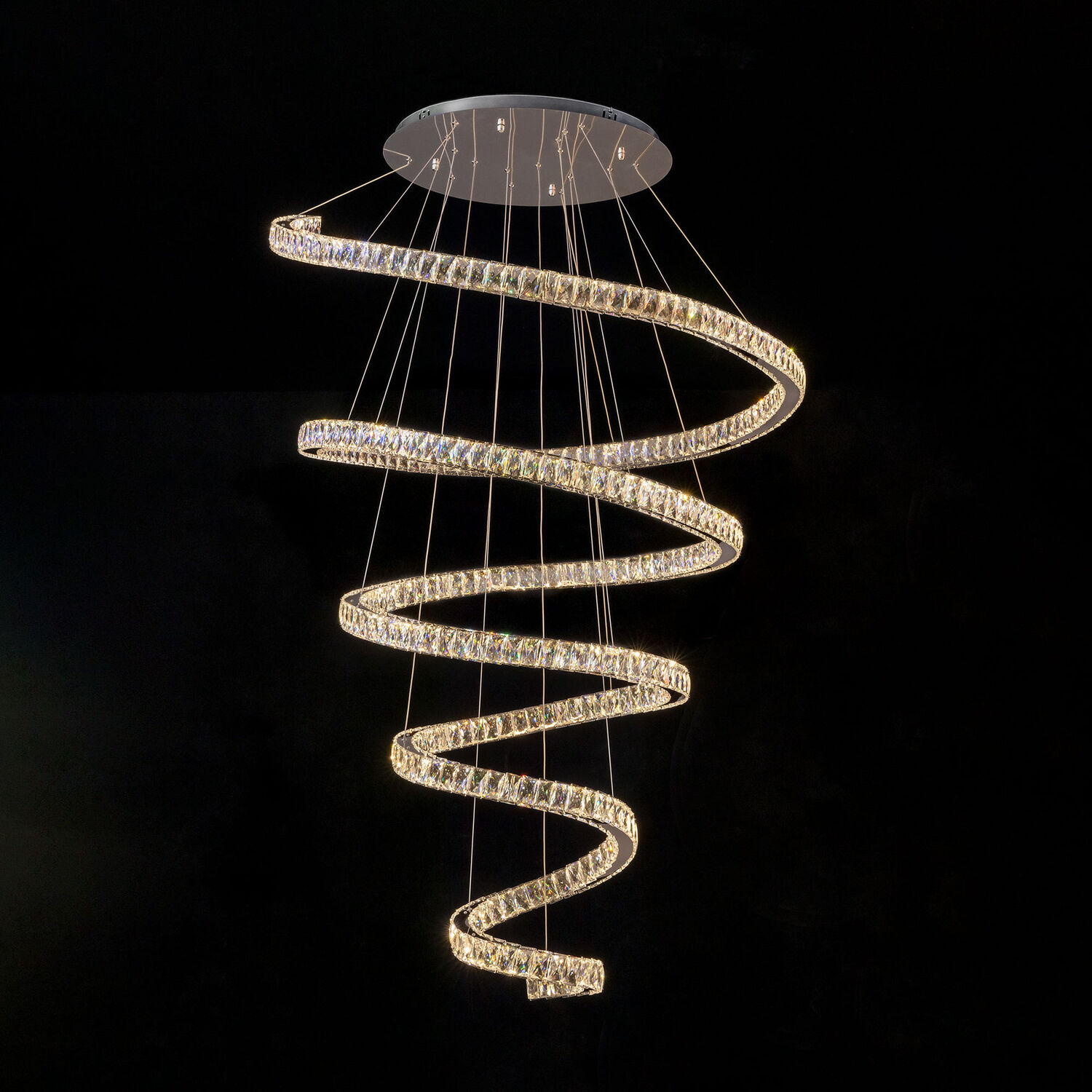 Подвесная люстра Citilux Olimpia EL330P140, арматура хром, плафоны металл / хрусталь прозрачный / хром