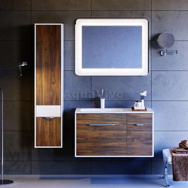 Мебель для ванной Aqwella Malaga 90, цвет крафт темный, левая