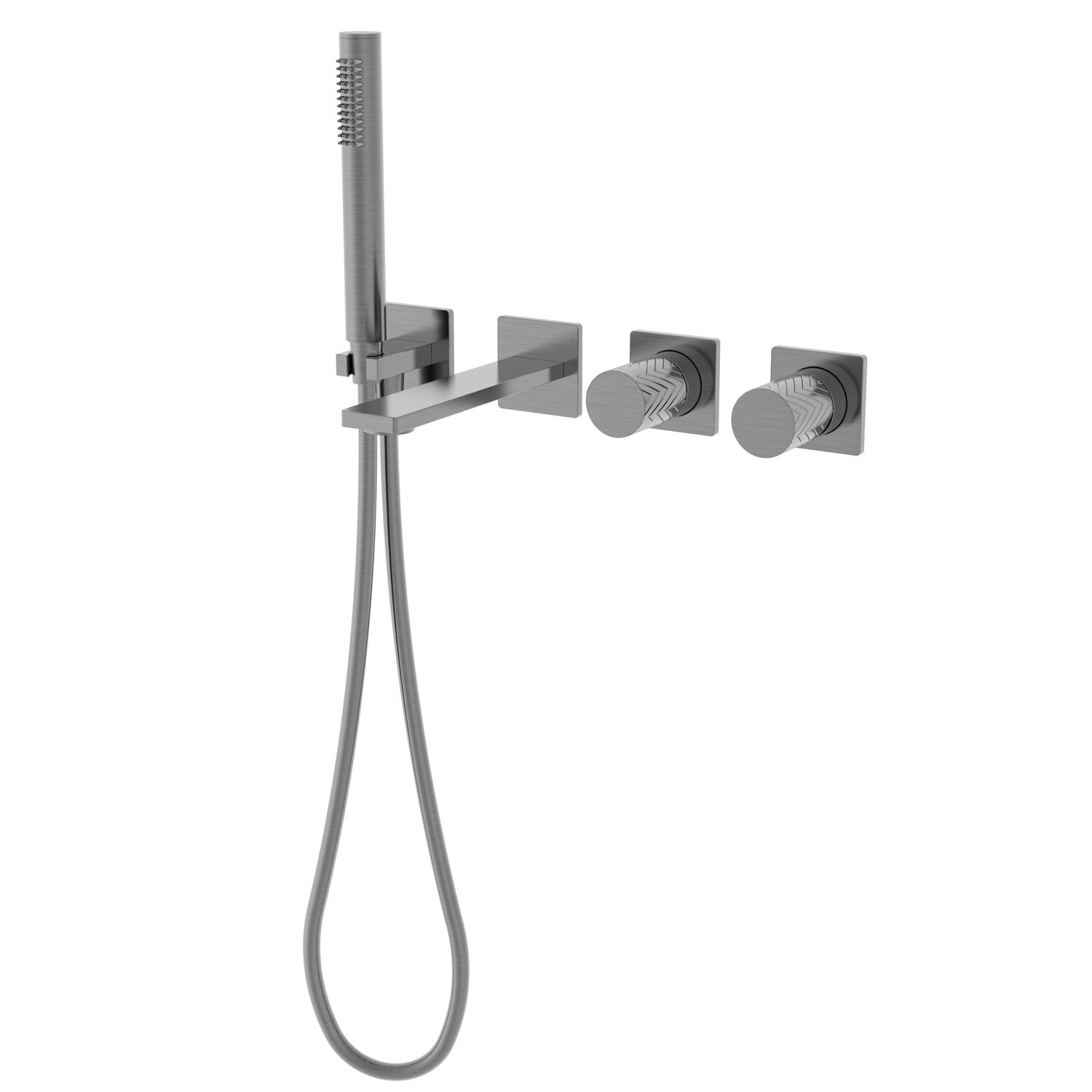 Смеситель Vincea Alto VBTW-6AL1GM для ванны с душем, встраиваемый, цвет вороненая сталь