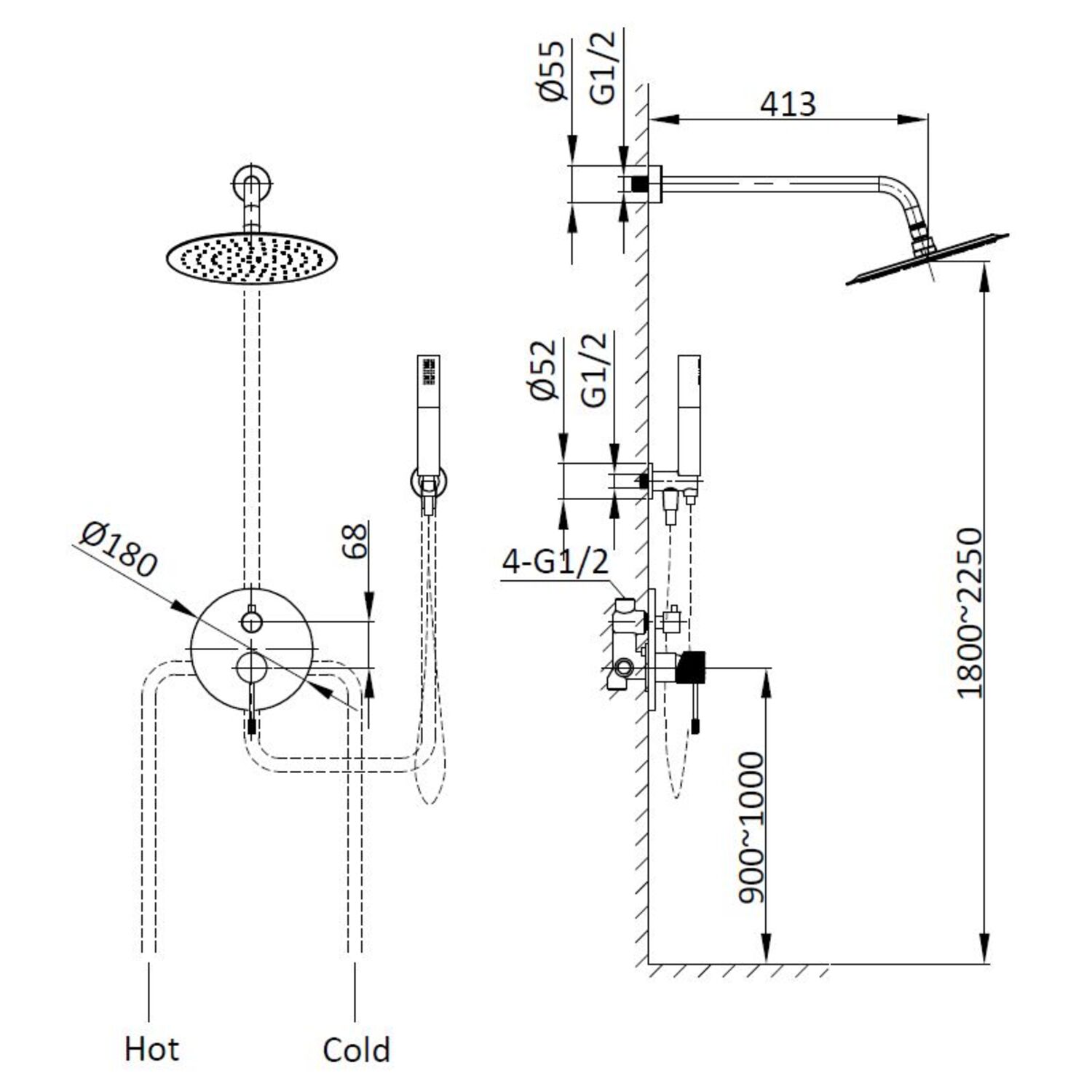 Душевой комплект Vincea Desire VSFW-1D1BN, встраиваемый, цвет брашированный никель - фото 1
