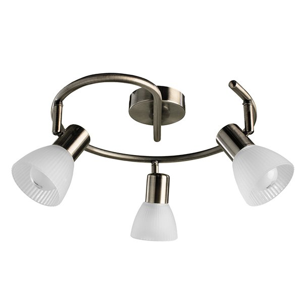 Спот Arte Lamp Parry A5062PL-3AB, арматура бронза, плафоны стекло белое, 42х42 см