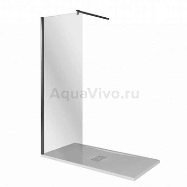 Душевая перегородка Good Door Walk In SP-120-C-В 120х195, прозрачное стекло с черной штангой, без стыковочного профиля