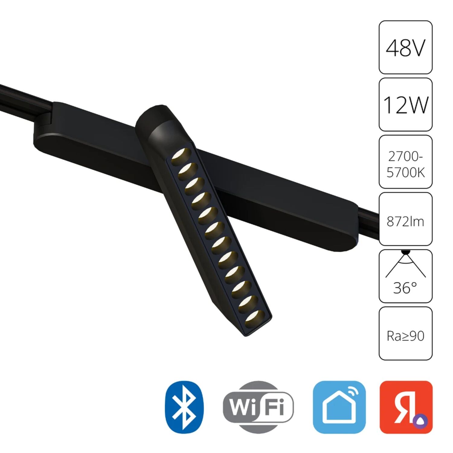Магнитный трековый светильник Arte Lamp Rapid A2961PL-1BK, арматура черный 