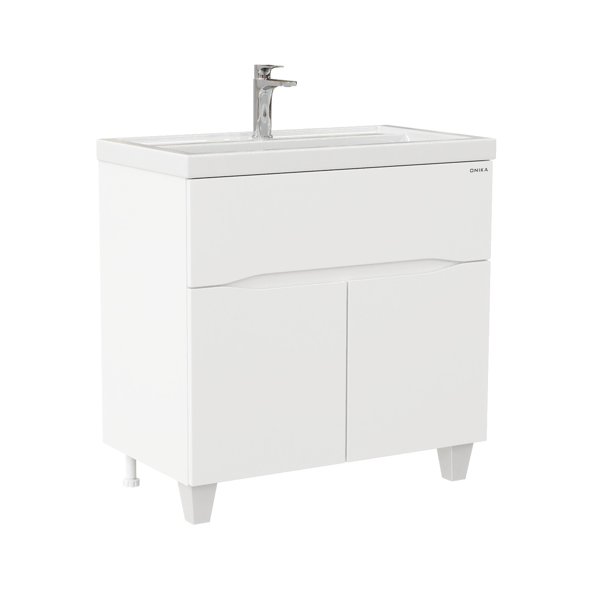 Тумба под раковину Оника Стрим 80, напольная, цвет белый - фото 1