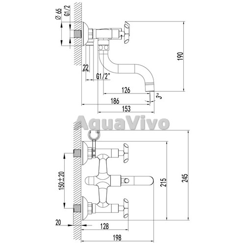 Смеситель Lemark Practica LM7512C для ванны