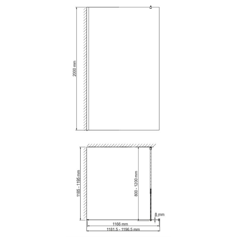 Душевая перегородка WasserKRAFT Rossel 28W40 120х200, стекло прозрачное, профиль хром - фото 1