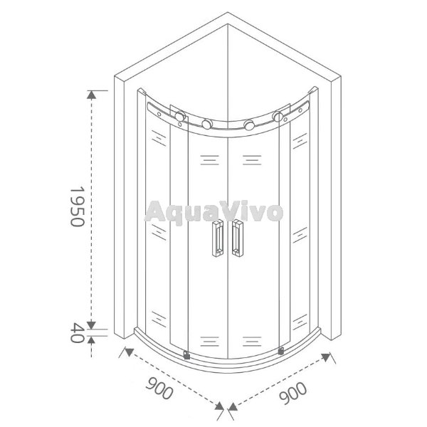 Душевой уголок Good Door Altair R-TD-90-C-CH 90х90, стекло прозрачное, профиль хром