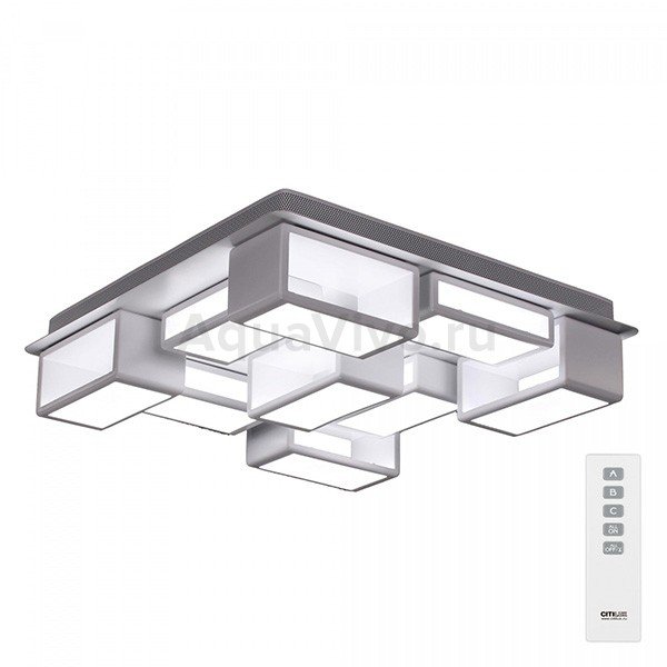 Потолочный светильник Citilux Синто CL711135, арматура белая, плафоны стекло белое, 57х57 см