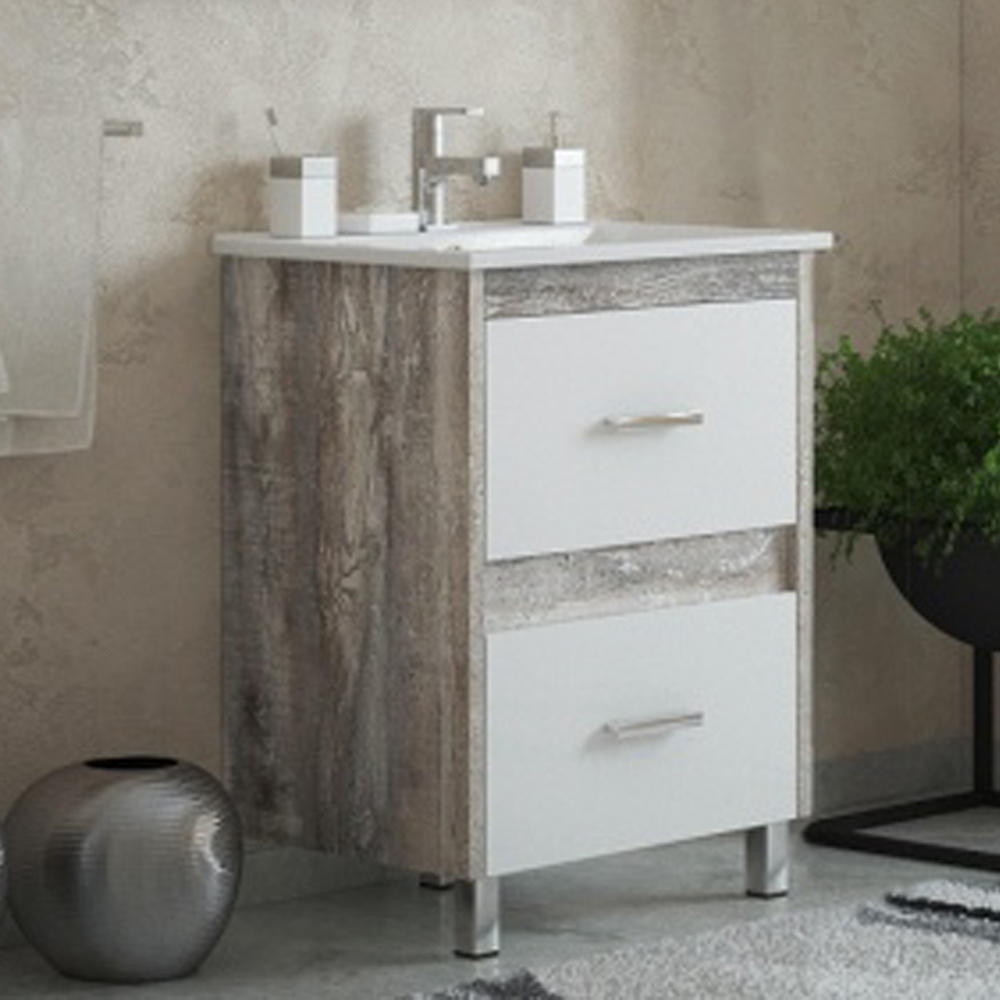 Тумба под раковину Corozo Верона 65, цвет белый / антик