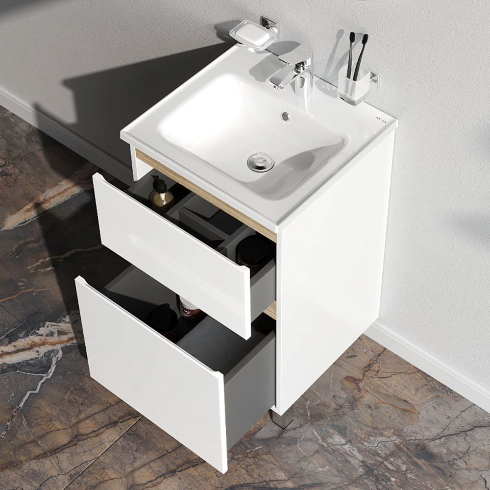 Мебель для ванной AM.PM X-Joy 50 напольная, цвет белый глянец/дерево - фото 1