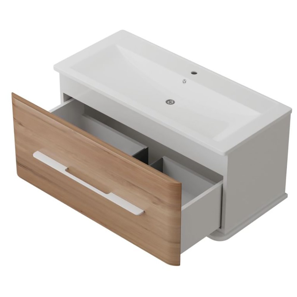 Мебель для ванной Mixline Камелия 70, цвет белый / дуб вотан - фото 1