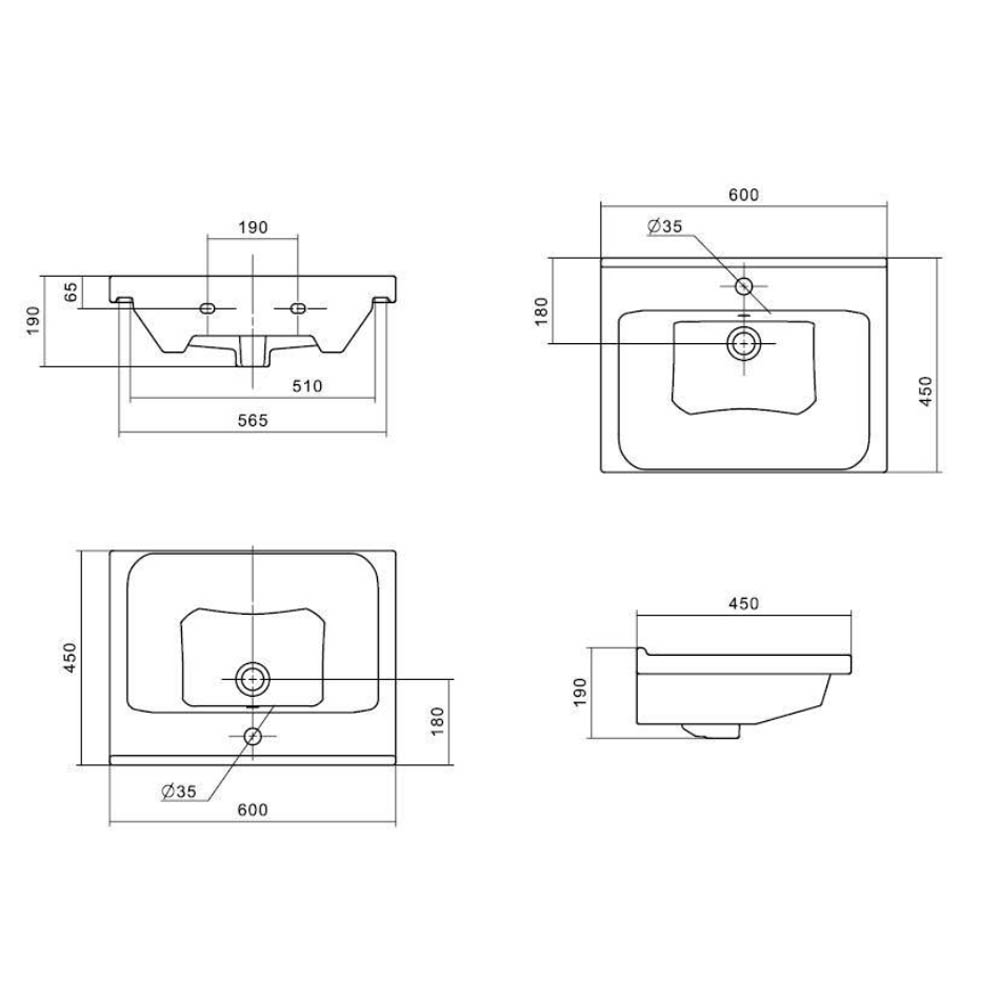 Мебель для ванной Оника Брендон 60, цвет бетон крем / камень светлый