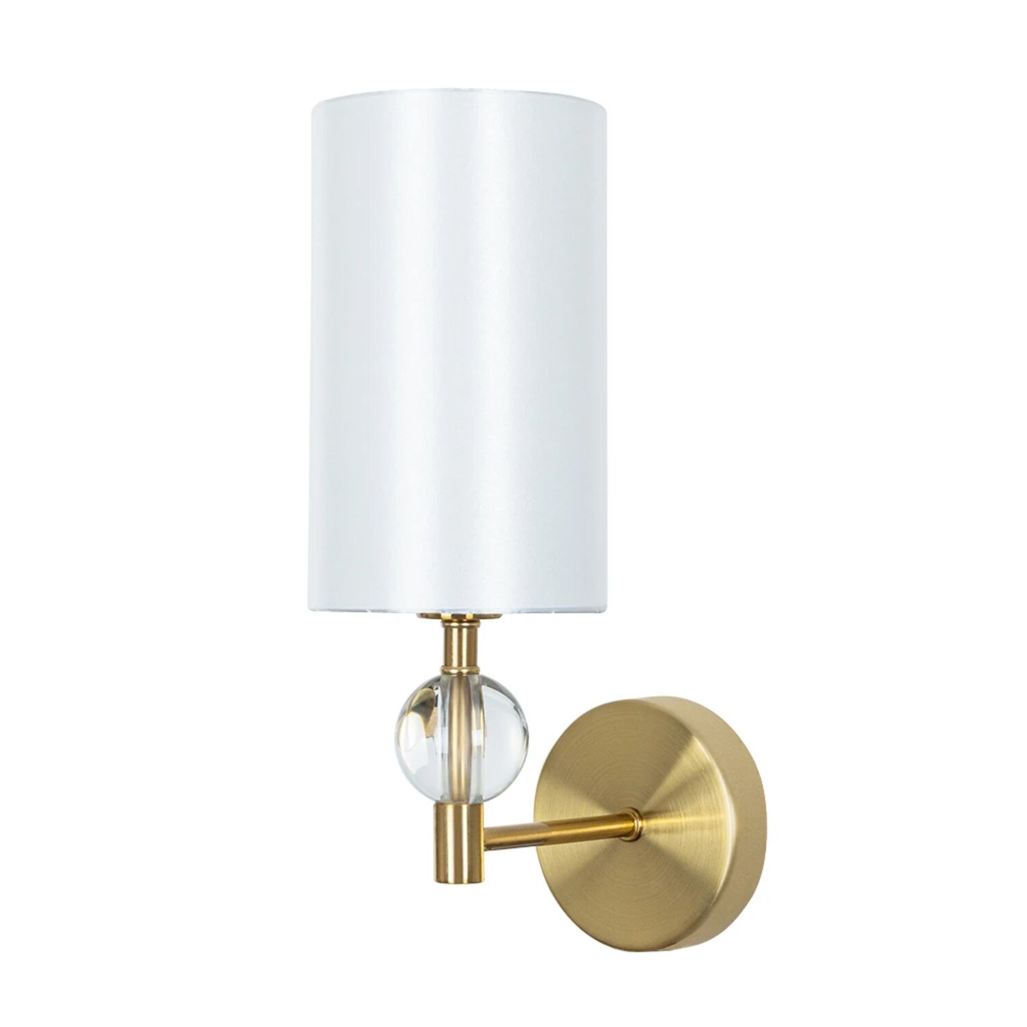 Бра Arte Lamp Matar A4027AP-1PB, арматура полированная медь, плафон ткань кремовая