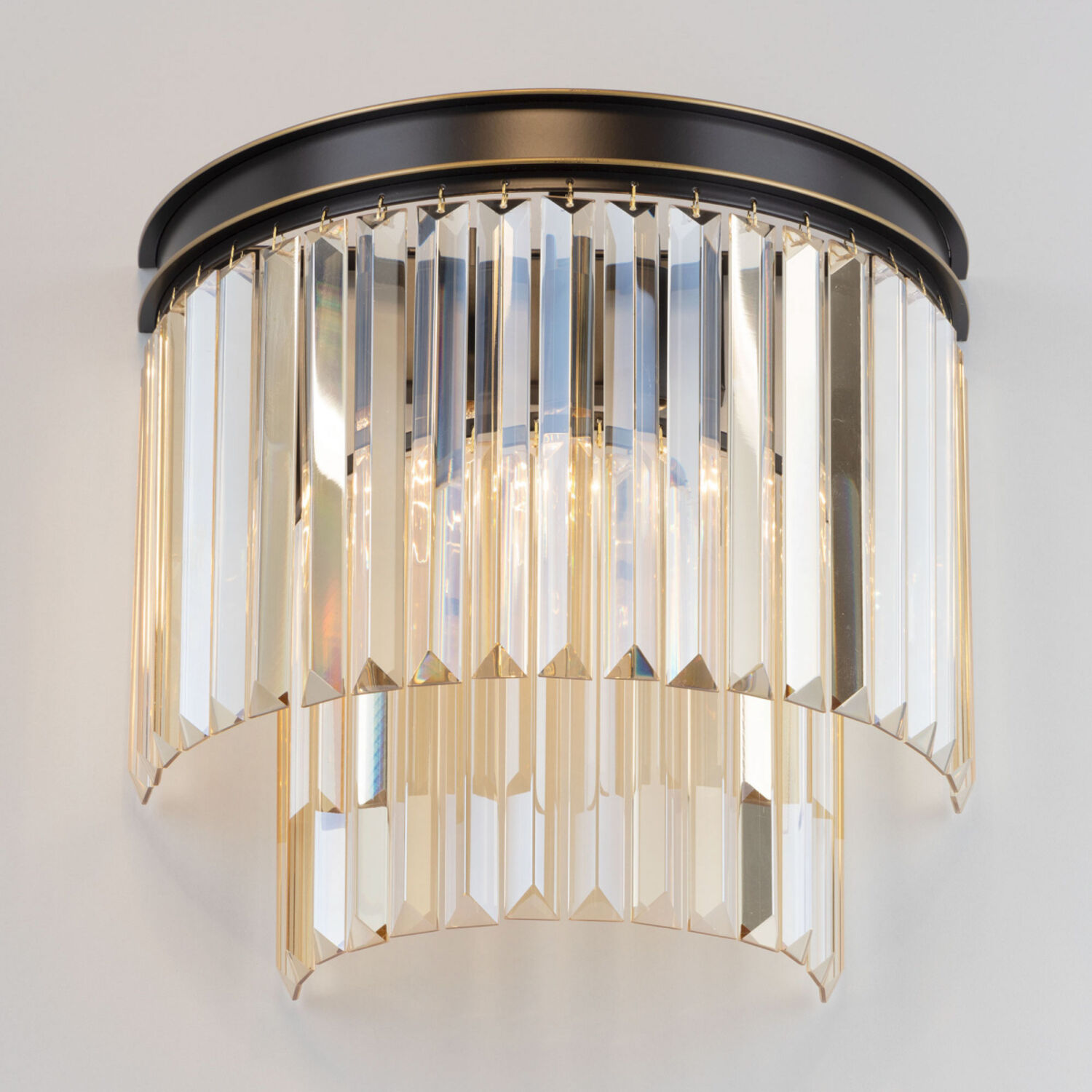 Бра Citilux Мартин CL332322, арматура коричневая, плафоны хрусталь шампань