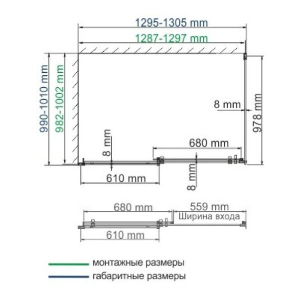 Душевой уголок WasserKRAFT Dinkel WasserSchutz 58R34 130x100, стекло прозрачное, профиль серебристый - фото 1