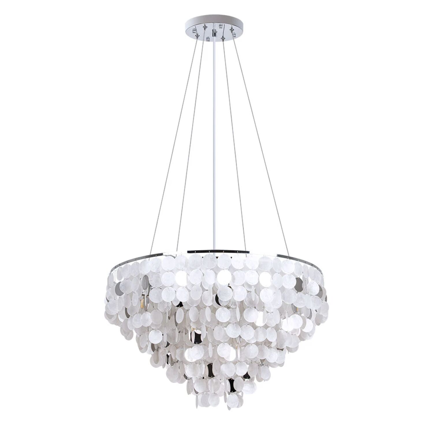 Подвесная люстра Arte Lamp Pipirima A4100LM-12CC, арматура хром, плафон перламутр белый