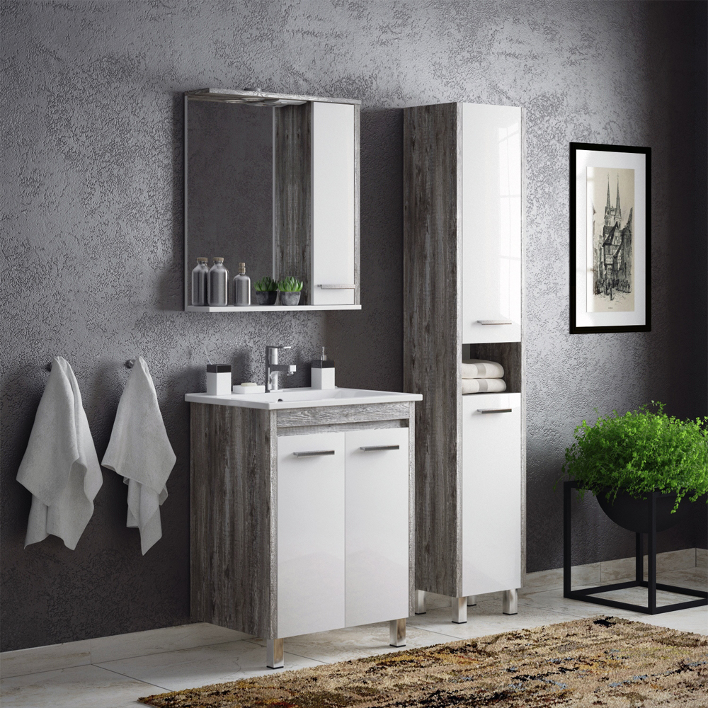 Мебель для ванной Corozo Лорена 65, цвет белый / антик - фото 1